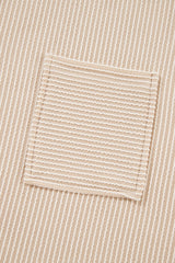 Beige Corded Knit Pocketed Loose Fit T Shirt from MsDressly