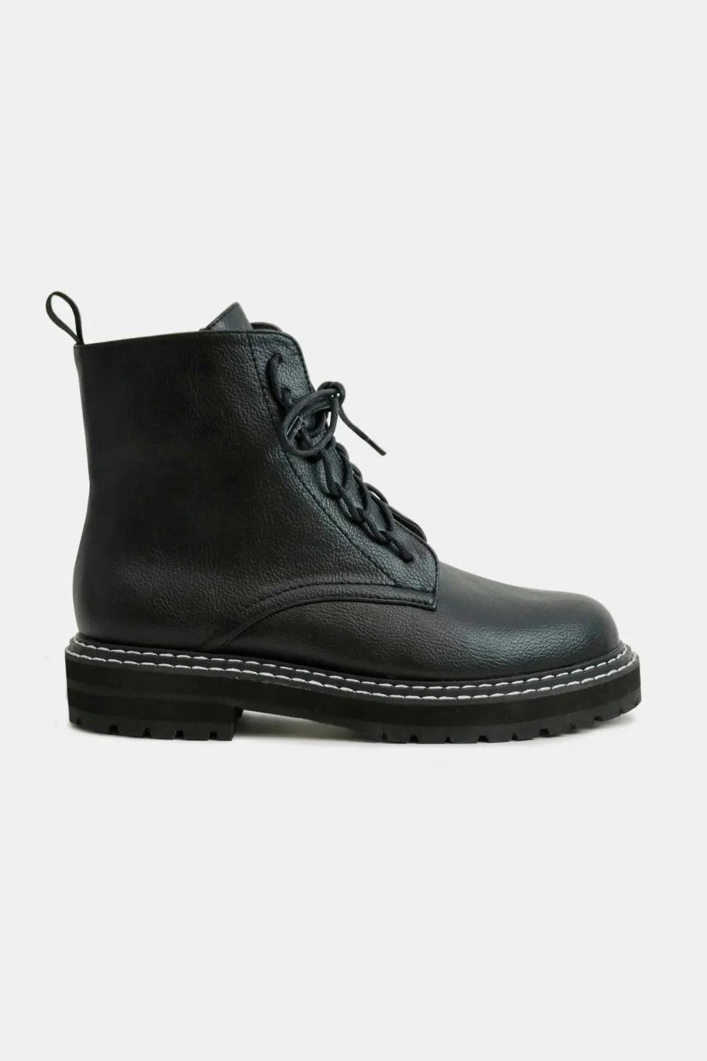 Beast Fashion Faux Leather Lace-Up Boots with Side Zipper from My Pampered Life Seattle