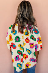 Apricot Leopard Drop Shoulder Oversize Tee from MsDressly