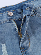 Denim Shorts, Ripped, American Flag, Lace-Up from MsDressly