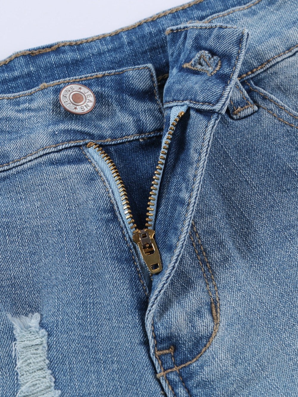 All-American Ripped Denim Shorts from MsDressly