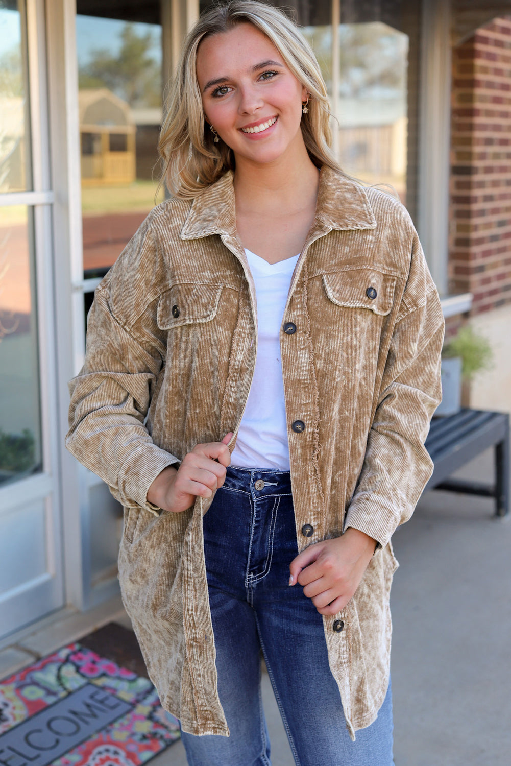 Chic Lapel Long Wool Coat with Pockets. from MsDressly