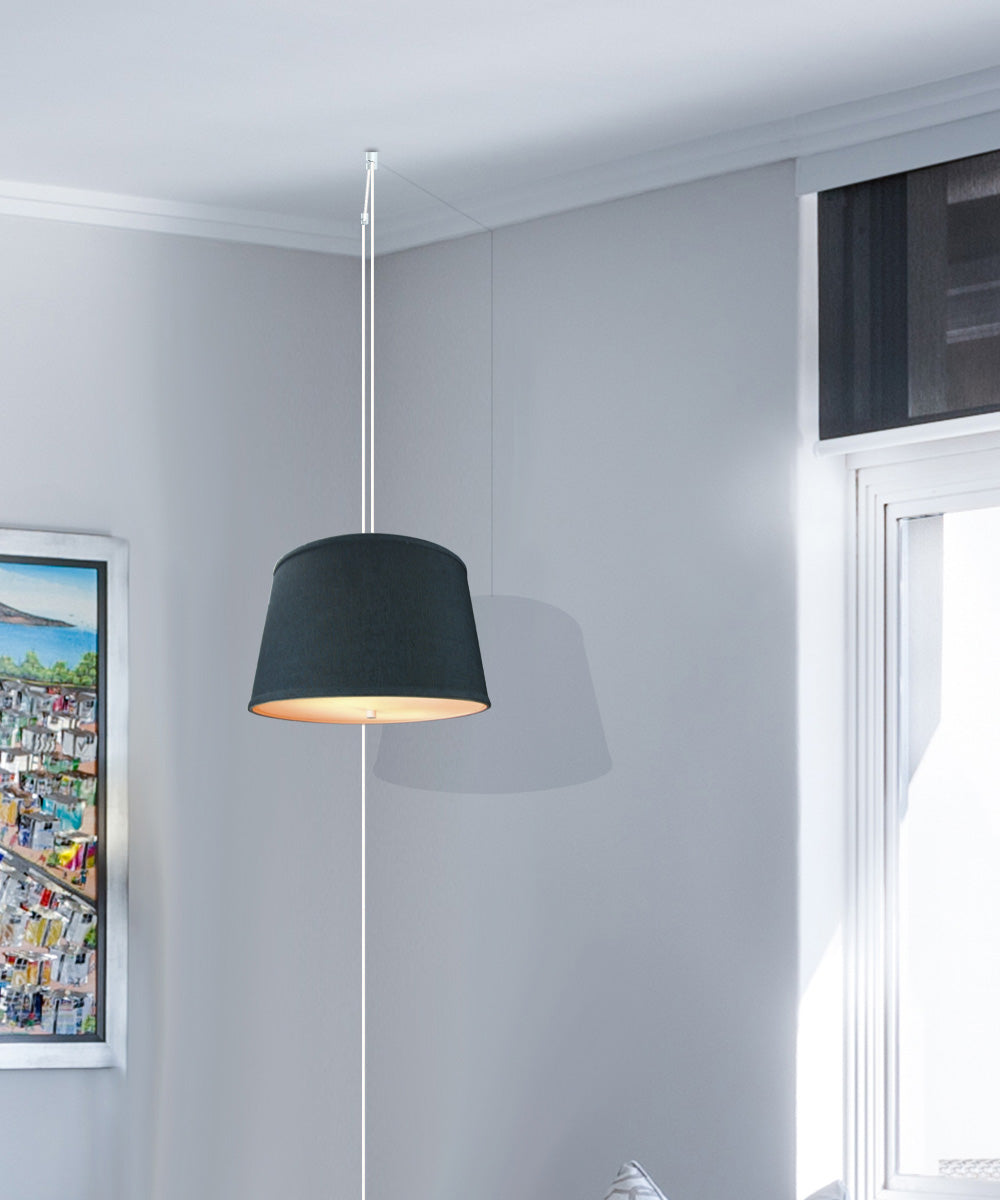 Light Swag Plug-In Pendant 10"W 2 Light Textured Slate Blue with Diffuser White Cord LampsUSA From LampsUSA