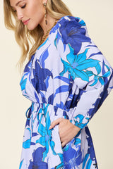 Double Take Full Size Floral Long Sleeve Romper with Pockets from Enfance-Heureuse