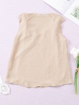Apricot Twisted Shoulder V Neck Tank Top From MsDressly