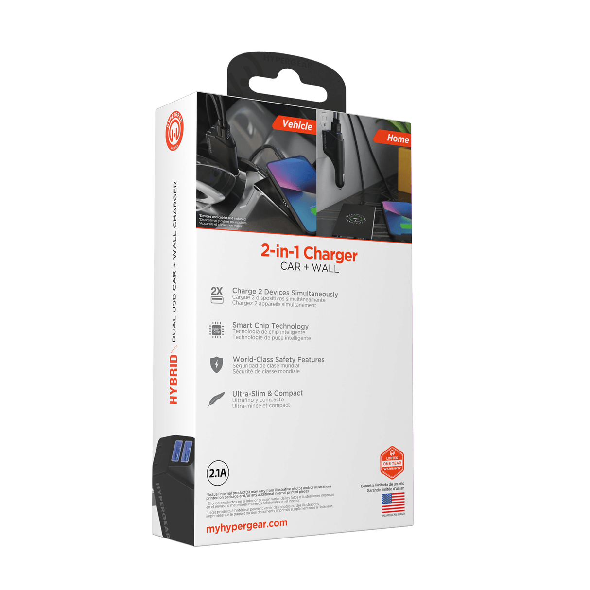 HyperGear Hybrid 2.1A Dual USB Car/Wall Charger from Jupiter Gear Home