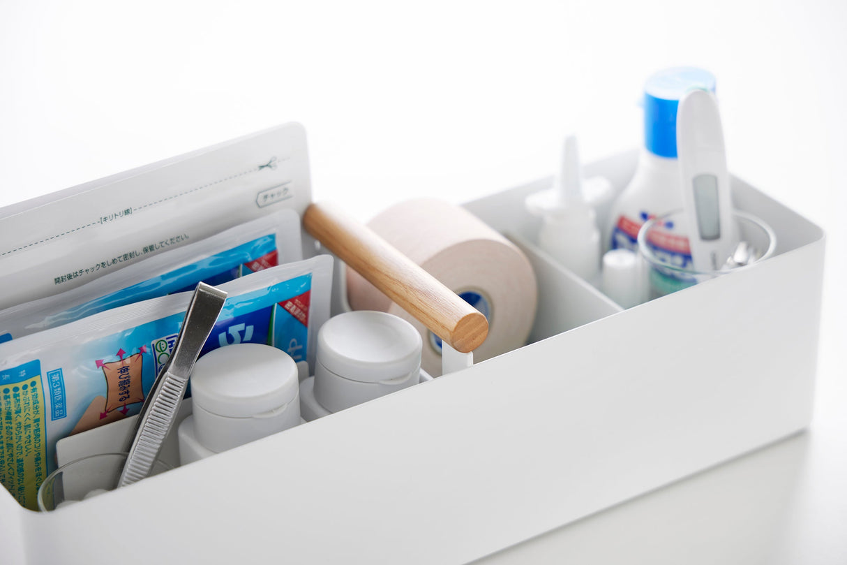 Slim Storage Box - Steel + Wood from Yamazaki Home