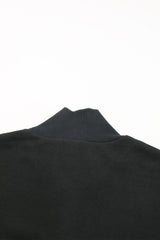 Black Casual High Neck Henley Top and Short Outfit from MsDressly