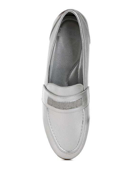 Eden Ode Rhinestone Strap Metallic Loafers from My Pampered Life Seattle