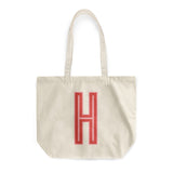 Canvas Tote - Single Initial - Red Pink - from CB Studio