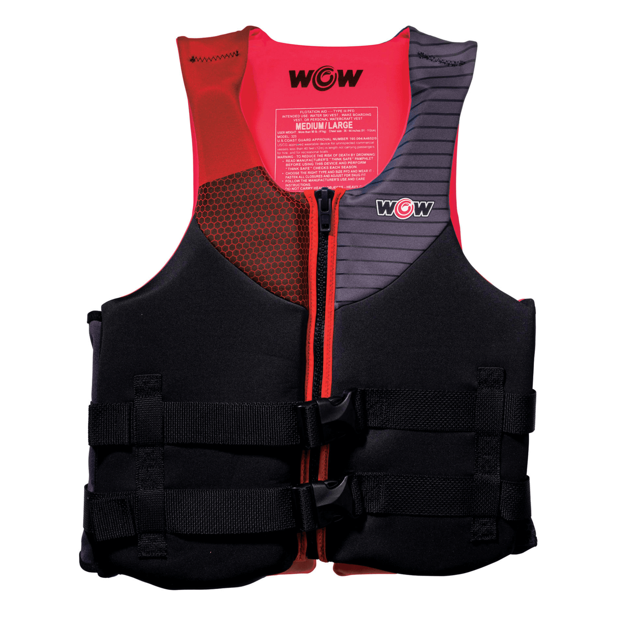 WOW Sports Feel Good Dual Sized Evoprene PFD Personal Floatation Device for Adults from Jupiter Gear
