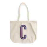 Canvas Tote - Single Initial - Navy Pink -  from CB Studio