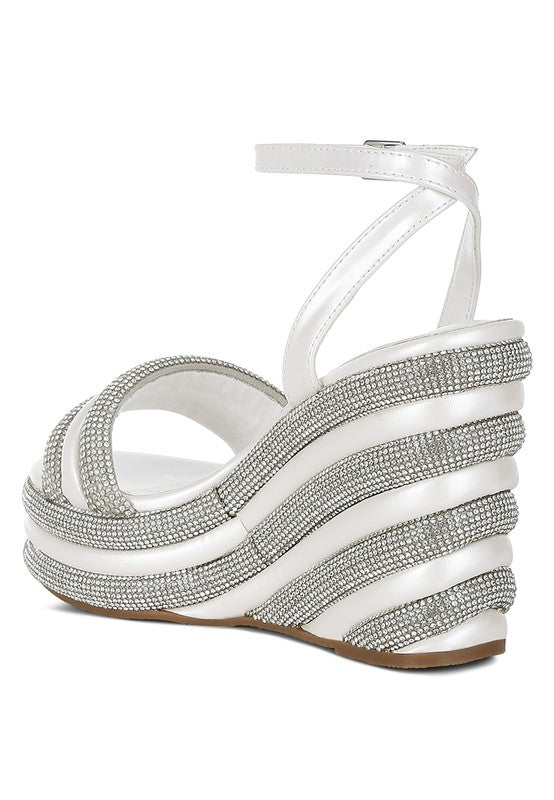 My Bliss Rhinestone Studded Wedge Sandals from My Pampered Life Seattle