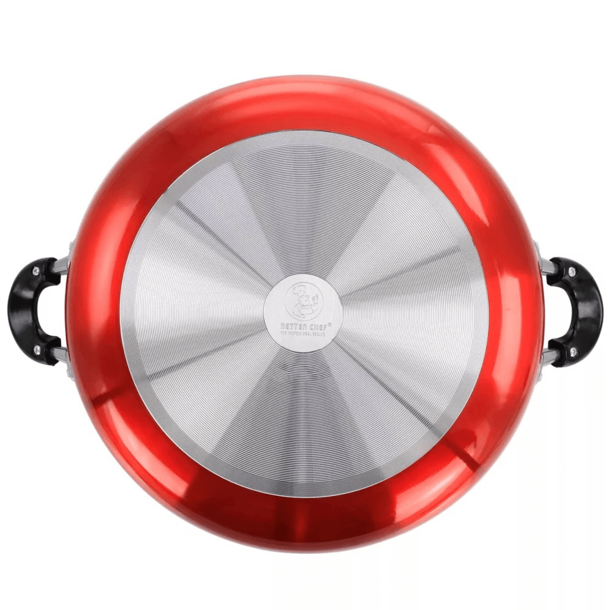 Better Chef 14" Aluminum Non-Stick Metallic Red Deep Fryer with Glass Lid from Jupiter Gear Home