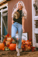 Black Halloween Sunflower Pumpkin T-Shirts from MsDressly