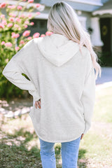 Berkley Button Up Knitted Sleeves Hooded Jacket from Threaded Pear