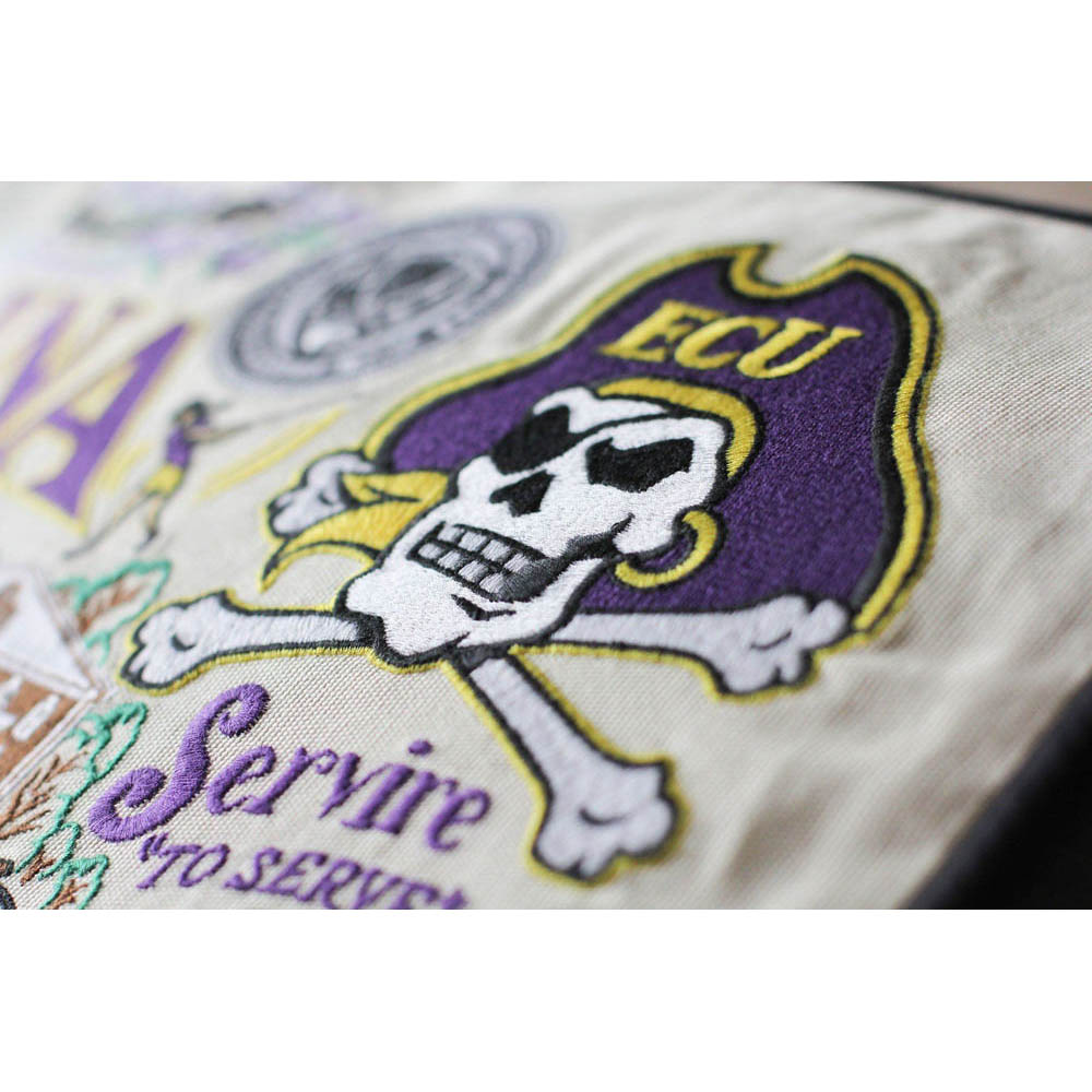 East Carolina University Collegiate Embroidered Pillow by CatStudio from Quirks!