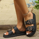 Open Toe Double Buckle Flat Sandals from My Pampered Life Seattle