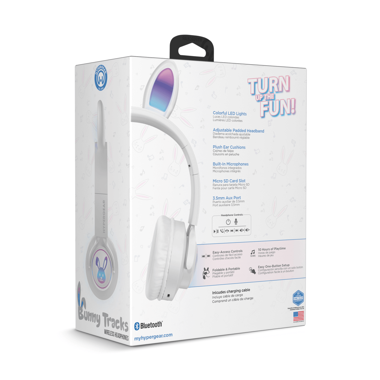 HyperGear Bunny Tracks Wireless Light-Up Headphones from Jupiter Gear Home