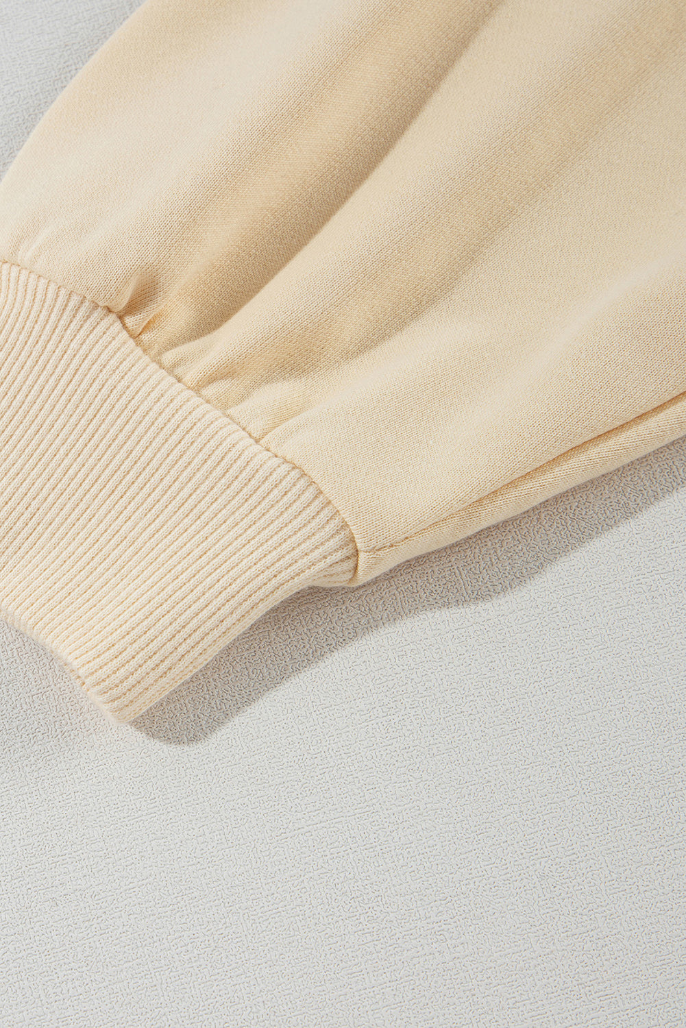 Beige Buttoned Sleeve Dropped Shoulder Sweatshirt from MsDressly