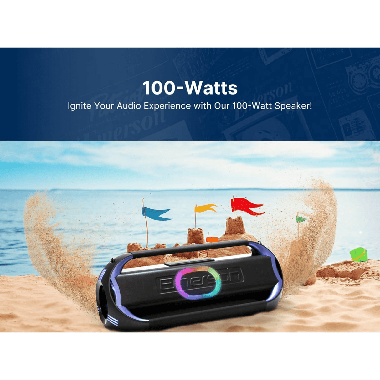 Emerson Triad Grip XL Portable Bluetooth LED Party Speaker from Jupiter Gear Home