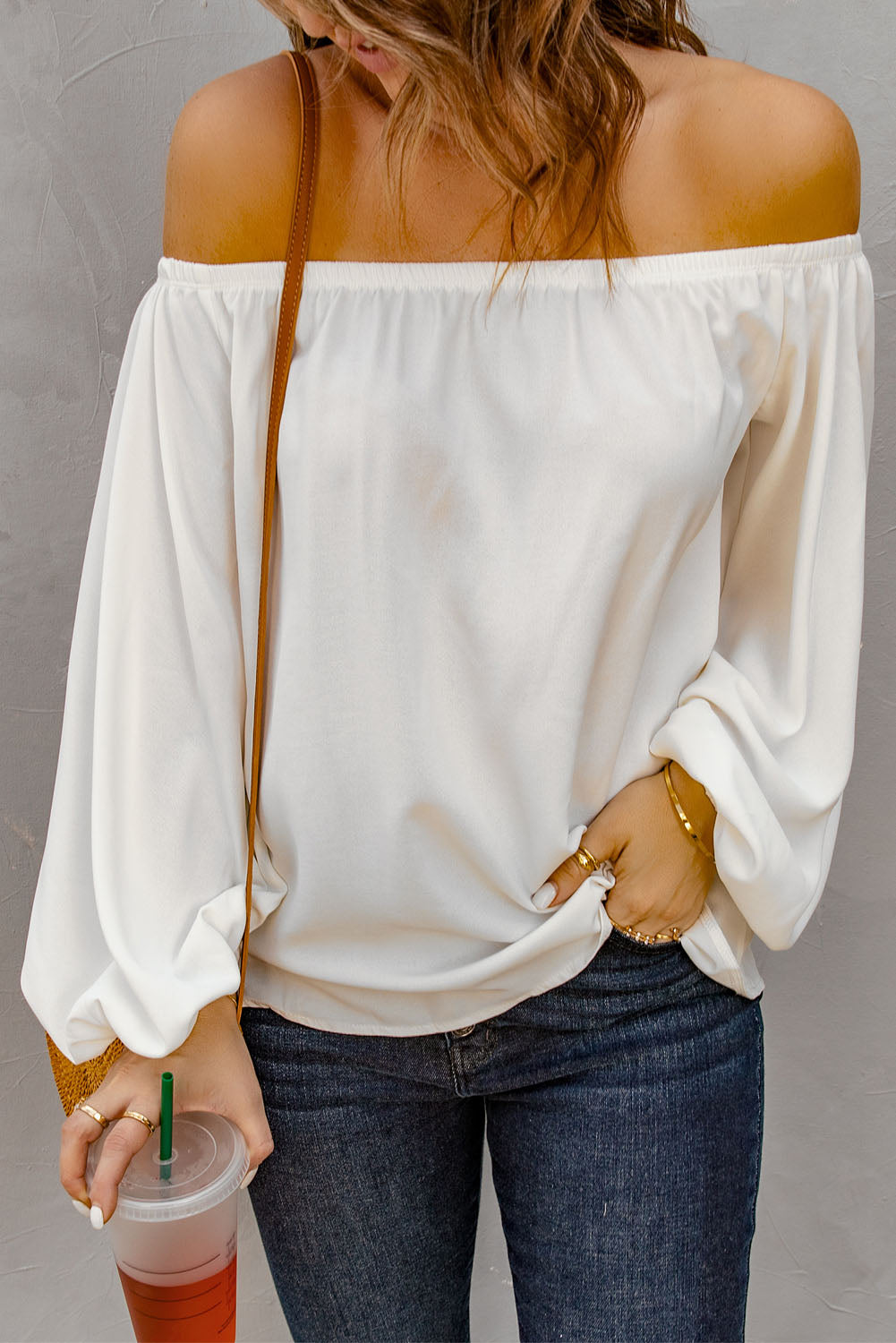 All-Occasion White Off-Shoulder Top from MsDressly