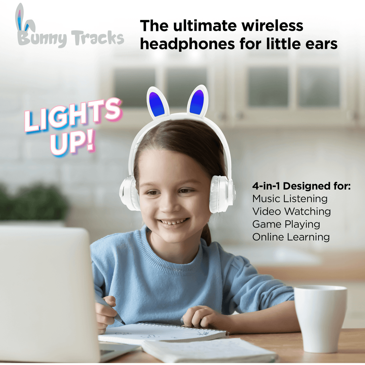 HyperGear Bunny Tracks Wireless Light-Up Headphones from Jupiter Gear Home