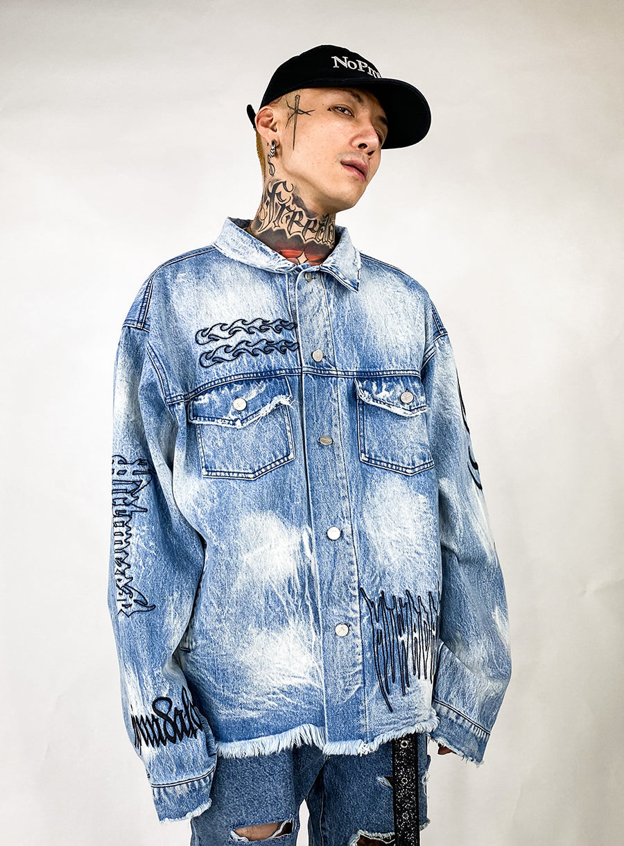 Shadow Destruction Denim Jacket from Niepce Inc