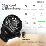 Supersonic Solar-Powered BT Speaker with FM Radio, LED Flashlight & Fan from Jupiter Gear Home