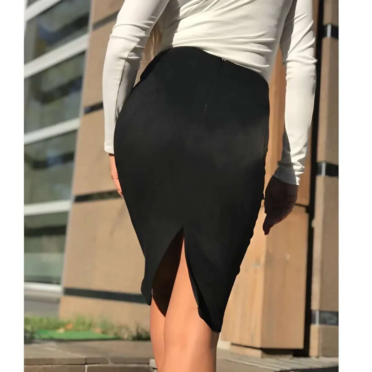 Eco-Suede Pencil Skirt from Kawaii Stop