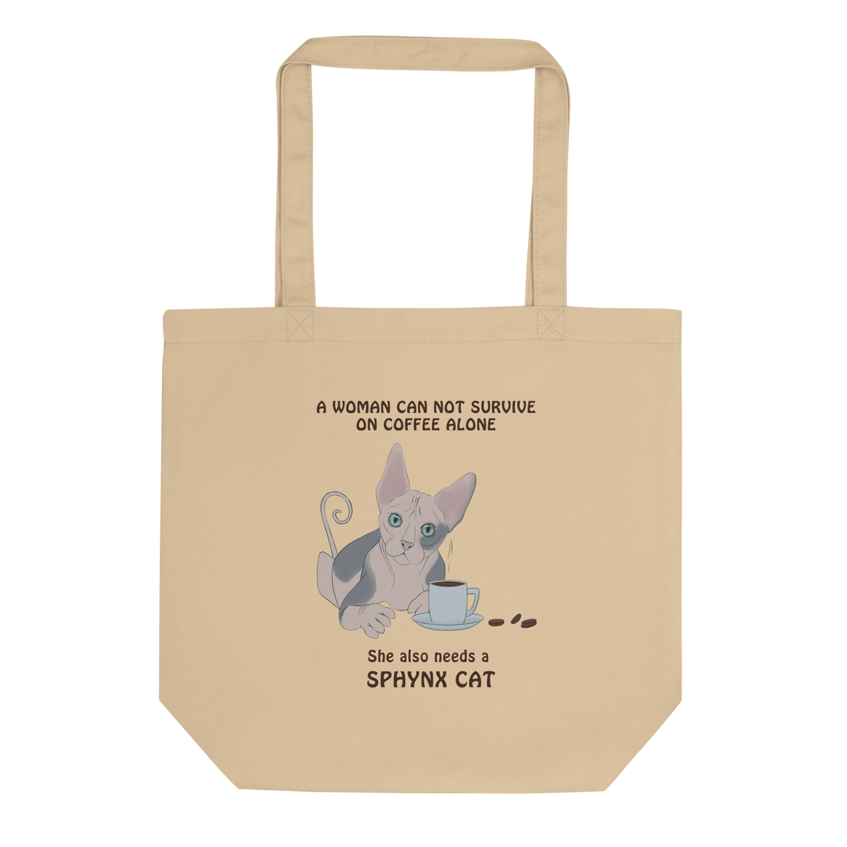 "WOMAN CAN'T SURVIVE ON COFFEE ALONE" ECO TOTE from ReNewedPet