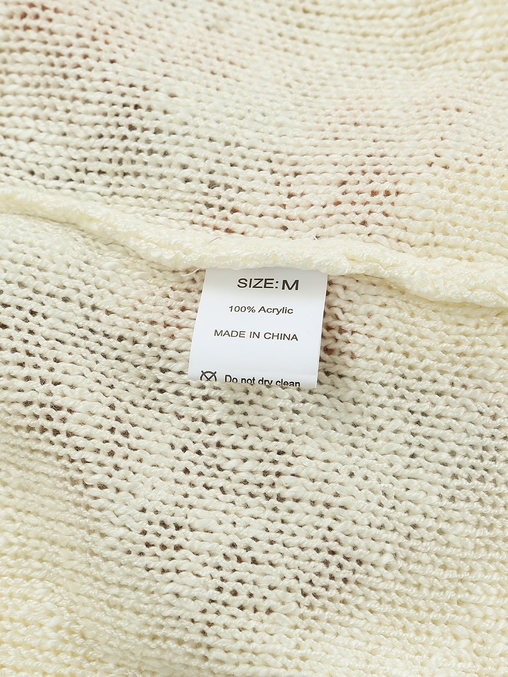 Beige Chevron Stripe Drop Shoulder Knit Pullover from MsDressly