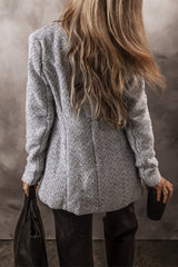 Aitana Lapel Collar Long Jacket with Pocket from Threaded Pear