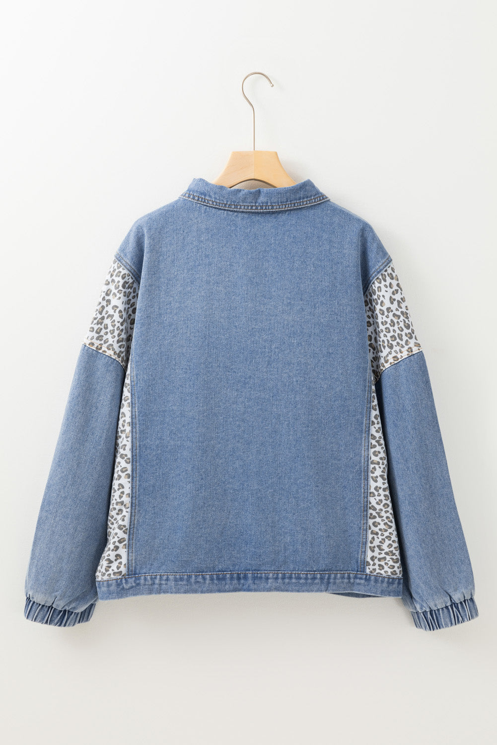 Miriam Plus Size Leopard Patchwork Denim Jacket from Threaded Pear