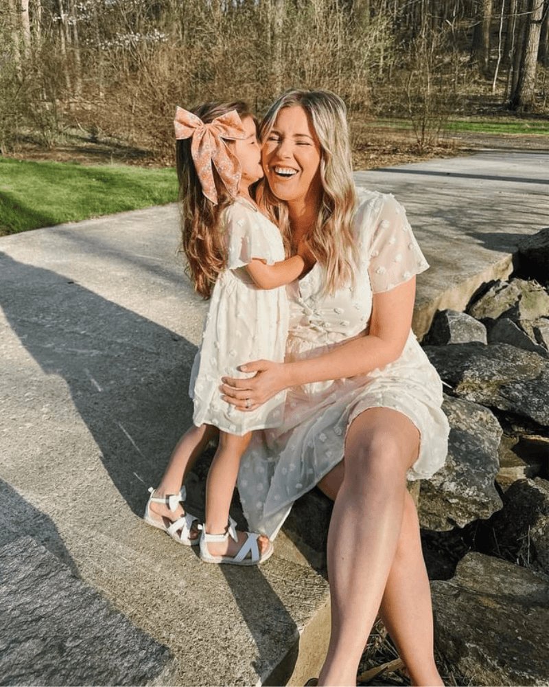 Eden Short Sleeve Dot Dress - Ivory from Bailey's Blossoms