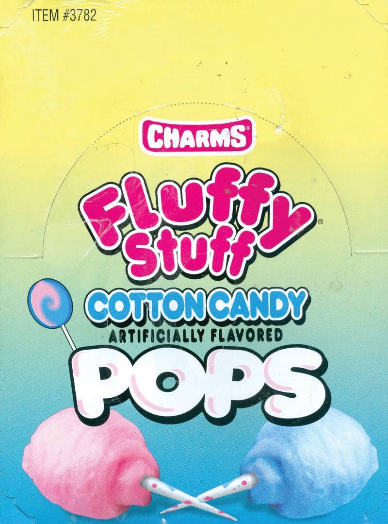 Charms Cotton Candy Fluffy Stuff Lollipops (18g)(48ct) from PETEZ POP WHOLESALE