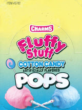 Charms Cotton Candy Fluffy Stuff Lollipops (18g)(48ct) from PETEZ POP WHOLESALE