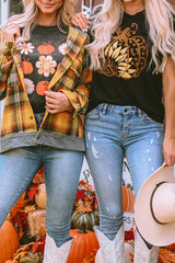 Black Halloween Sunflower Pumpkin T-Shirts from MsDressly
