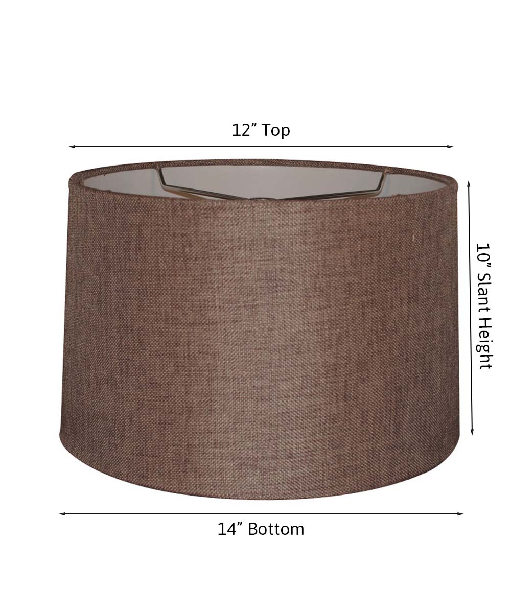 Hardback Drum Lamp Shade Chocolate Burlap 14"W x 10"H from LampsUSA