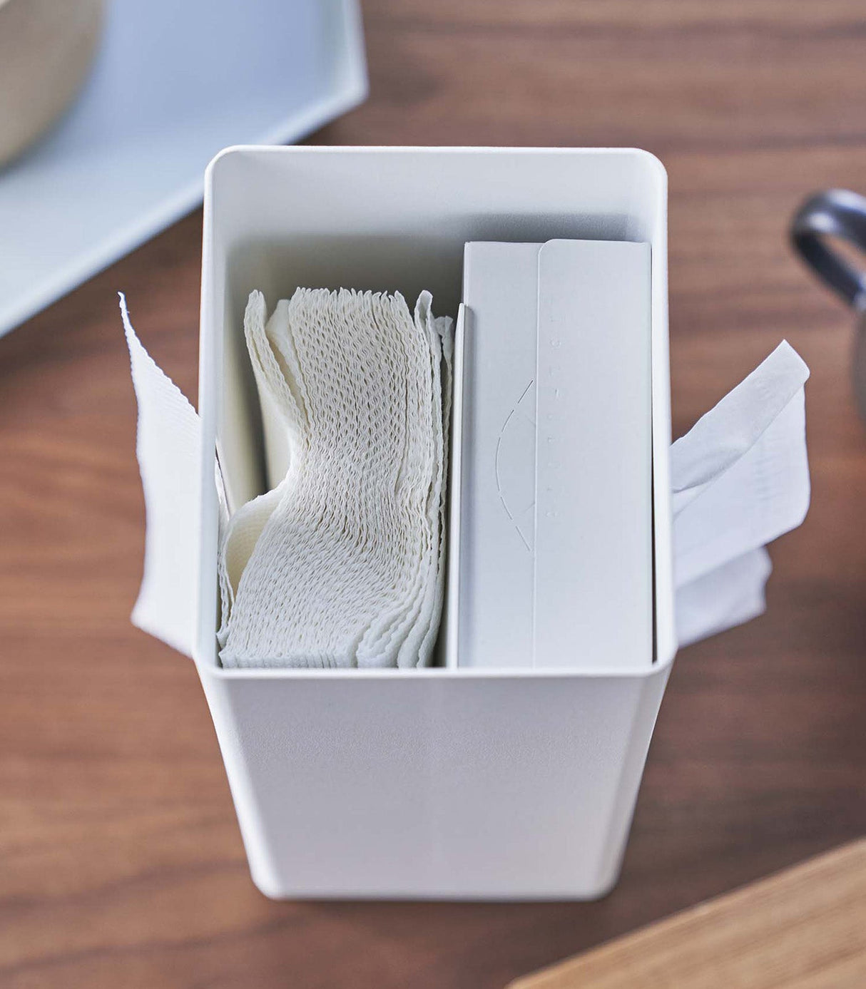 Two-Sided Tissue Case - Steel + Wood from Yamazaki Home