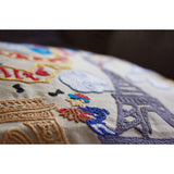 Eiffel Tower Paris Hand-Embroidered Pillow from Quirks!