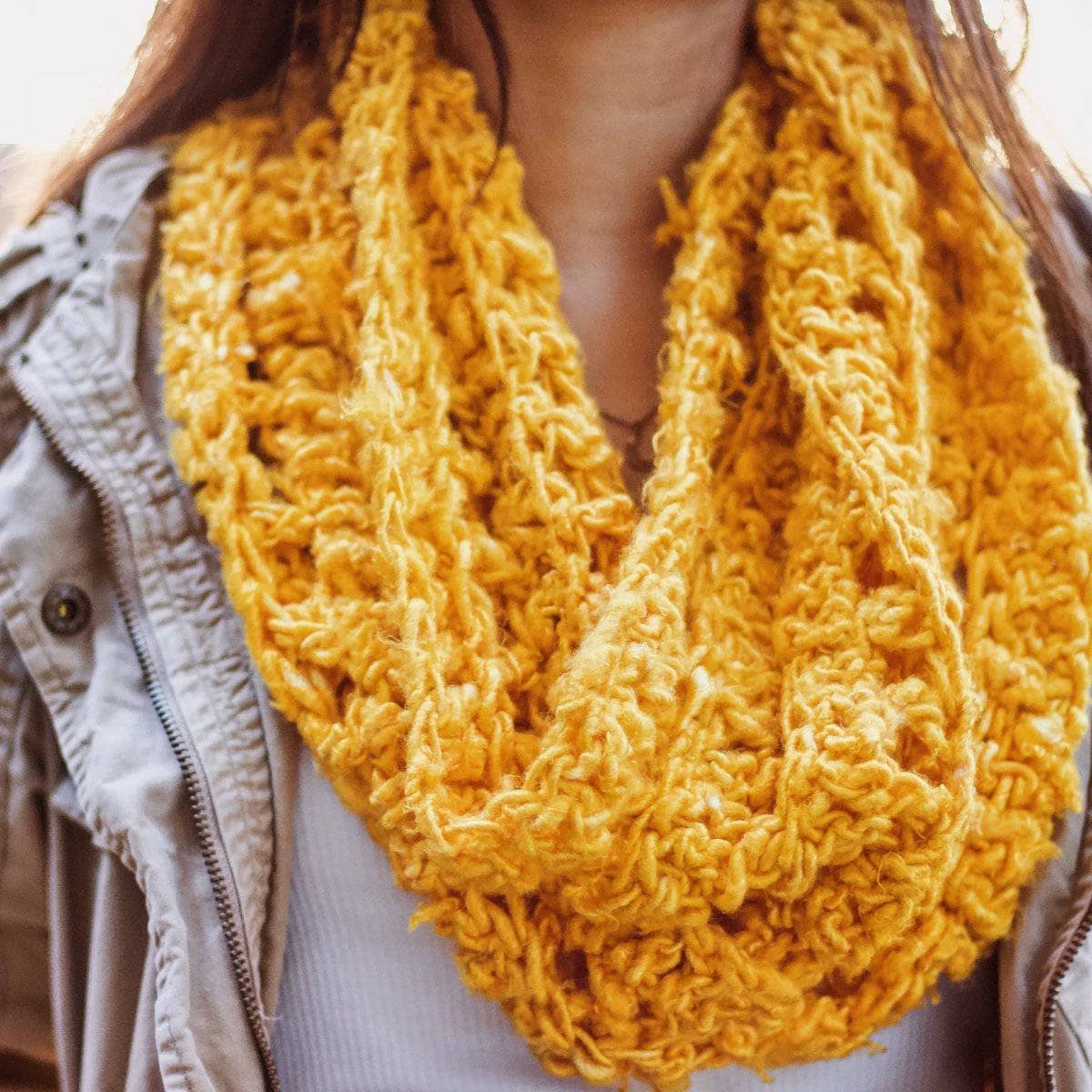 Elderidge Ribbed Banana Cowl Crochet Pattern from Darn Good Yarn