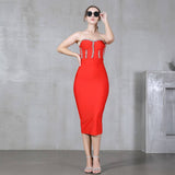 Elegant Beading Party Midi Dress From Kawaii Stop