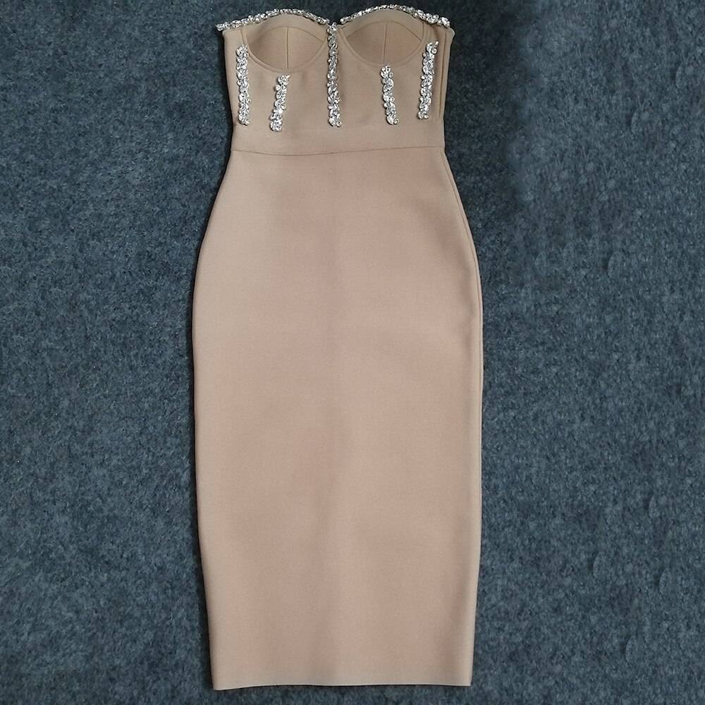 Elegant Beading Party Midi Dress From Kawaii Stop
