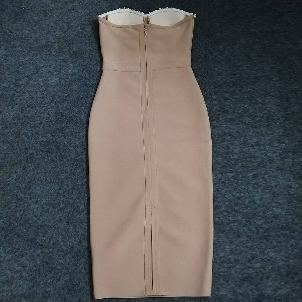 Elegant Beading Party Midi Dress From Kawaii Stop