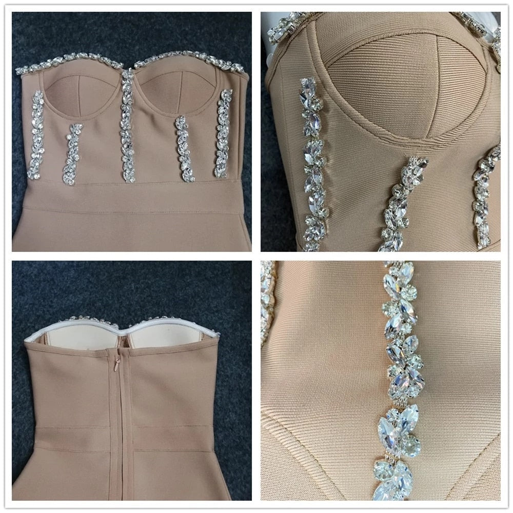 Elegant Beading Party Midi Dress From Kawaii Stop