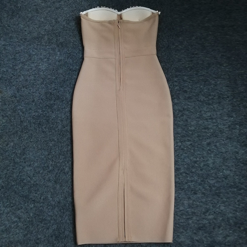 Elegant Beading Party Midi Dress From Kawaii Stop