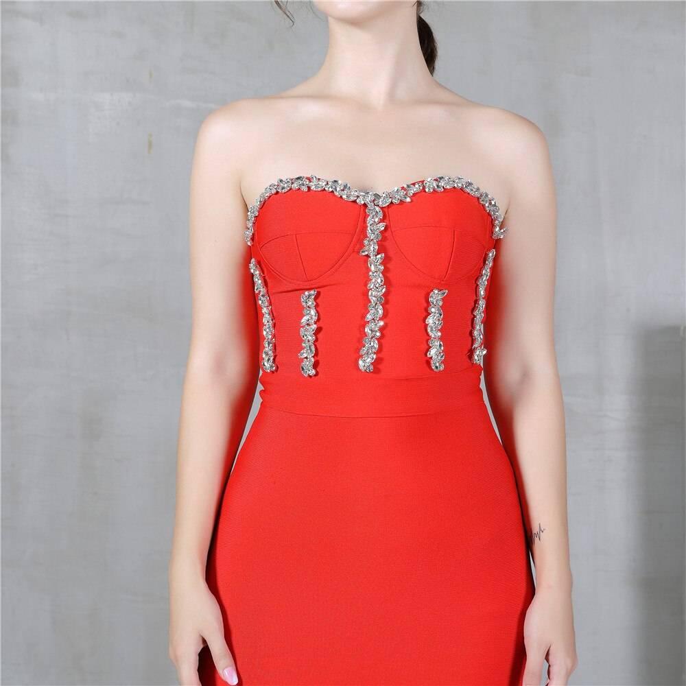 Elegant Beading Party Midi Dress From Kawaii Stop