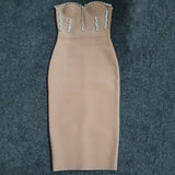 Elegant Beading Party Midi Dress From Kawaii Stop