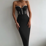Elegant Beading Party Midi Dress From Kawaii Stop